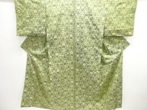 変わり立涌に花模様織り出し手織り紬着物アンサンブル